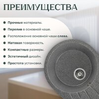 Кухонная мойка Saniteco Pura (графит) - Превью изображения №4 — Интернет-магазин Time-Shop