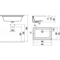 Умывальник Creavit TP 38x60 TP760-00CB00E-0000 - Превью изображения №3 — Интернет-магазин Time-Shop