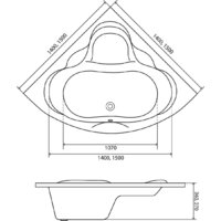 Ванна Lauter Riviera 150x150 21050150 (с каркасом) - Превью изображения №12 — Интернет-магазин Time-Shop