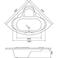 Ванна Lauter Riviera 150x150 21050150 (с каркасом) - Превью изображения №13 — Интернет-магазин Time-Shop