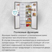 Холодильник side by side MAUNFELD MFF191NFSX - Превью изображения №24 — Интернет-магазин Time-Shop