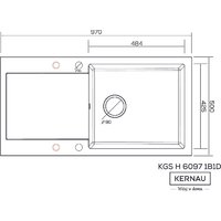 Кухонная мойка Kernau KGS H 6097 1B1D Graphite - Превью изображения №2 — Интернет-магазин Time-Shop