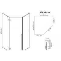 Душевой уголок Rea Diamond 90x90 (золотой/прозрачное стекло) - Превью изображения №6 — Интернет-магазин Time-Shop