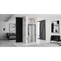 Душевая дверь Rea Rapid Slide 160 (черный/прозрачное стекло) - Превью изображения №3 — Интернет-магазин Time-Shop