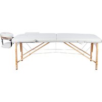 Массажный стол Atlas Sport складной 2-с деревянный 70 см (белый) - Превью изображения №3 — Интернет-магазин Time-Shop