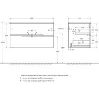  Cezares Тумба под умывальник DUET-N-900-2C-SO-BL DUET-N - Превью изображения №2 — Интернет-магазин Time-Shop