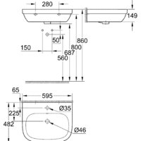Умывальник Grohe 39335000 59.5x48.2 - Превью изображения №9 — Интернет-магазин Time-Shop