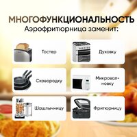Аэрогриль (аэрофритюрница) Roome AF-ZE7223-A (черный) - Превью изображения №9 — Интернет-магазин Time-Shop