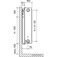 Стальной панельный радиатор Royal Thermo Ventil Compact VC22-500-800 (Bianco Traffico) - Превью изображения №2 — Интернет-магазин Time-Shop