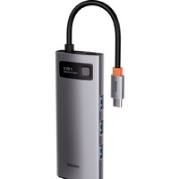 USB-хаб Baseus Metal Gleam Series Multifunctional HUB Type-C Hub Docking Station CAHUB-CX0G - Превью изображения №3 — Интернет-магазин Time-Shop