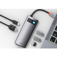 USB-хаб Baseus Metal Gleam Series Multifunctional HUB Type-C Hub Docking Station CAHUB-CX0G - Превью изображения №4 — Интернет-магазин Time-Shop