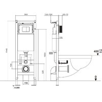 Унитаз подвесной Roxen Antares в комплекте с инсталляцией Asten Readle Zentralmodul AR0601-185W с белой кнопкой - Превью изображения №20 — Интернет-магазин Time-Shop