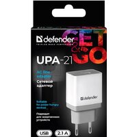 Сетевое зарядное Defender UPA-21 (белый) - Превью изображения №4 — Интернет-магазин Time-Shop