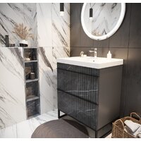  Mixline Тумба под умывальник Окленд 70 551729 (графит мрамор) - Превью изображения №3 — Интернет-магазин Time-Shop