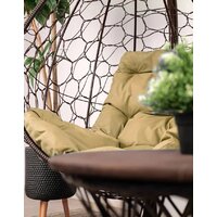 Подвесное кресло M-Group Капля 11020201 (коричневый ротанг/бежевая подушка) - Превью изображения №3 — Интернет-магазин Time-Shop