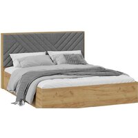 Трия Хилтон универсальная тип 1 и заглушиной 160x200 (дуб крафт золотой/велюр серый)