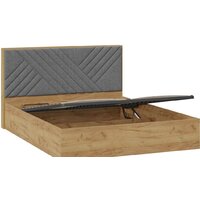 Кровать Трия Хилтон универсальная тип 1 и заглушиной 160x200 (дуб крафт золотой/велюр серый) - Превью изображения №3 — Интернет-магазин Time-Shop