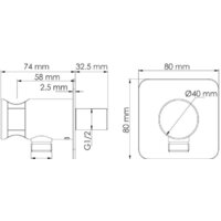 Держатель душевой лейки с подключением Wasserkraft A280 - Превью изображения №2 — Интернет-магазин Time-Shop