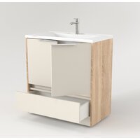  Дабер Тумба под умывальник 017 Andrea Elen 80 Т17.8А.0.18Б (бежевый/дуб бардолино/ручка белая) - Превью изображения №3 — Интернет-магазин Time-Shop