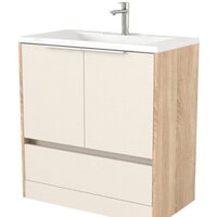 Дабер Тумба под умывальник 017 Andrea Elen 80 Т17.8А.0.18Б (бежевый/дуб бардолино/ручка белая)