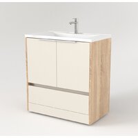  Дабер Тумба под умывальник 017 Andrea Elen 80 Т17.8А.0.18Б (бежевый/дуб бардолино/ручка белая) - Превью изображения №2 — Интернет-магазин Time-Shop