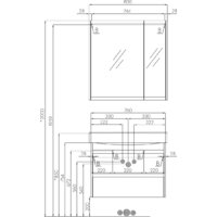  Акватон Тумба под умывальник Нортон 80 1A248901NT010 (белый/дуб эндгр.) - Превью изображения №6 — Интернет-магазин Time-Shop
