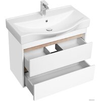  Акватон Тумба под умывальник Нортон 80 1A248901NT010 (белый/дуб эндгр.) - Превью изображения №2 — Интернет-магазин Time-Shop