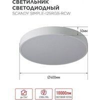 Светильник-тарелка In Home Scandy Simple-125RGB-RCW 4690612062266 - Превью изображения №8 — Интернет-магазин Time-Shop