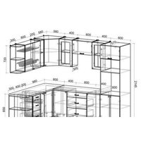 Готовая кухня Интерлиния Мила Деко 1.88x2.6 правая (белый-белый-кастилло темный) - Превью изображения №2 — Интернет-магазин Time-Shop