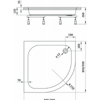 Душевой поддон Deante Standard Plus II 80x80 KTU 032B - Превью изображения №2 — Интернет-магазин Time-Shop