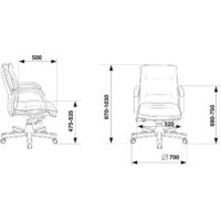 Офисное кресло Бюрократ T-9927WALNUT-LOW (черный) - Превью изображения №5 — Интернет-магазин Time-Shop