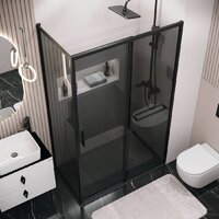 Душевой уголок Grossman Style 100x100x195 120.K33.05.1010.21.10 (черный матовый/стекло тонированное) - Превью изображения №10 — Интернет-магазин Time-Shop