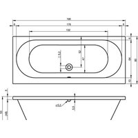 Ванна Riho Carolina 190x80 (без ножек) - Превью изображения №2 — Интернет-магазин Time-Shop