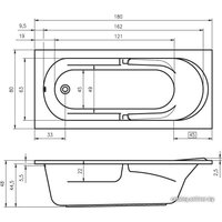Ванна Riho Future 180x80 (без ножек) - Превью изображения №2 — Интернет-магазин Time-Shop