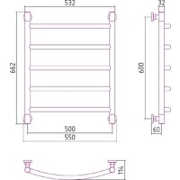 Полотенцесушитель Сунержа Галант+ 600x500 03-0200-6050 - Превью изображения №3 — Интернет-магазин Time-Shop