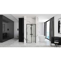 Душевая дверь Rea Rapid Slide 140 (черный/прозрачное стекло) - Превью изображения №2 — Интернет-магазин Time-Shop