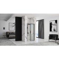 Душевая дверь Rea Rapid Slide 140 (черный/прозрачное стекло) - Превью изображения №5 — Интернет-магазин Time-Shop