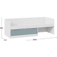 Кровать-тахта Трия Марли комбинированная Тип 1 80x200 (белый/серо-голубой) - Превью изображения №5 — Интернет-магазин Time-Shop