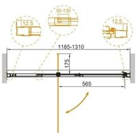 Душевая дверь Cezares Variante-B-1-120/130-C-Cr - Превью изображения №2 — Интернет-магазин Time-Shop