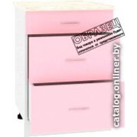 Шкаф напольный Кортекс-мебель Корнелия Лира НШ60р3ш (белый/королевский опал) - Превью изображения №4 — Интернет-магазин Time-Shop