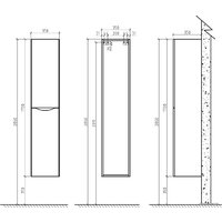  BelBagno Шкаф-пенал Ancona-N-1700-2A-SC-WO-L (левый, rovere moro) - Превью изображения №2 — Интернет-магазин Time-Shop