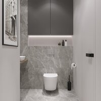 Унитаз подвесной Lauter Vortex 2110830 + GROHE Rapid SL 38772001 с кнопкой (прямоугольная, хром) - Превью изображения №7 — Интернет-магазин Time-Shop