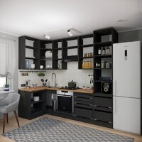 Готовая кухня ВерсоМебель Эко Премиум 1.2x2.7 левая (кашемир/ст. дуб вотан) - Превью изображения №5 — Интернет-магазин Time-Shop