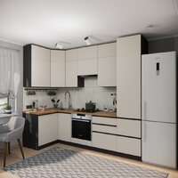 Готовая кухня ВерсоМебель Эко Премиум 1.2x2.7 левая (кашемир/ст. дуб вотан) - Превью изображения №6 — Интернет-магазин Time-Shop