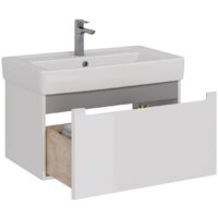  Lemark Тумба под умывальник Buno Mini 80 LM05BM80T (белый глянец) - Превью изображения №3 — Интернет-магазин Time-Shop