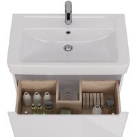  Lemark Тумба под умывальник Buno Mini 80 LM05BM80T (белый глянец) - Превью изображения №4 — Интернет-магазин Time-Shop