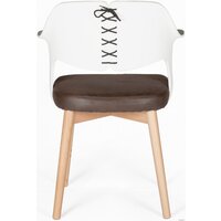 Стул с подлокотниками Norden Cool CX0809M (белый/коричневый) - Превью изображения №2 — Интернет-магазин Time-Shop