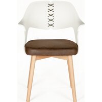 Стул с подлокотниками Norden Cool CX0809M (белый/коричневый) - Превью изображения №5 — Интернет-магазин Time-Shop