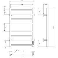 Полотенцесушитель Roxen Caspia BK-109W-8T 11070-5385W (белый) - Превью изображения №6 — Интернет-магазин Time-Shop