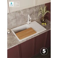 Кухонная мойка Polygran Deka 780 (белый хлопок) - Превью изображения №2 — Интернет-магазин Time-Shop